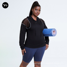 Vente chaude en gros vêtements athlétiques femmes de haute qualité noire plus taille yoga yoga usure active sweat à sweat sport femme l xl xxl xxxl